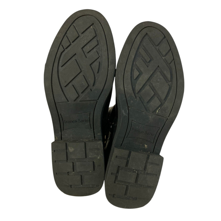 Franco Sarto Bealy Women's Black Leather Zip Up Round Toe Ankle Boots Size 6.5