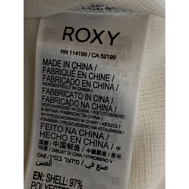 Roxy Women's Cream Sleeveless Textured Yoga Workout Athletic Crop Top Size XS
