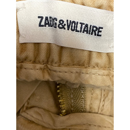 Zadig & Voltaire Women's Khaki Tan Side Stripe Straight Trousers Pants Size 34