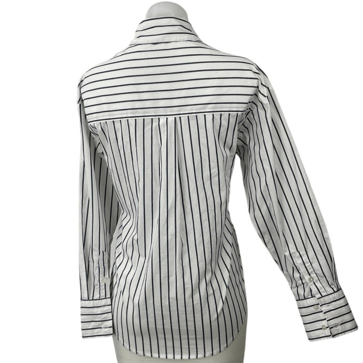 Abercrombie & Fitch Black White Striped Long Sleeve Button Down Shirt Top XXS