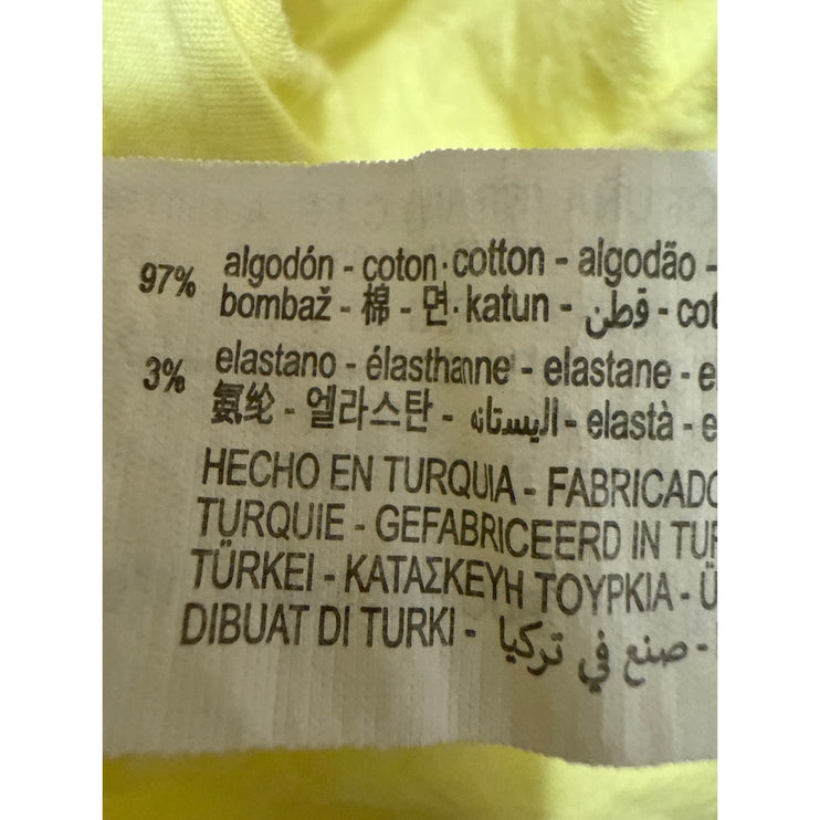 Zara Yellow Sleeveless One Shoulder Cami Camisole Ruched Crop Tank Top Size M