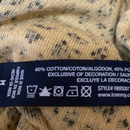 Tommy Hilfiger Beige Black Leopard Henley Thermal Sleepwear Pajama Set Size M