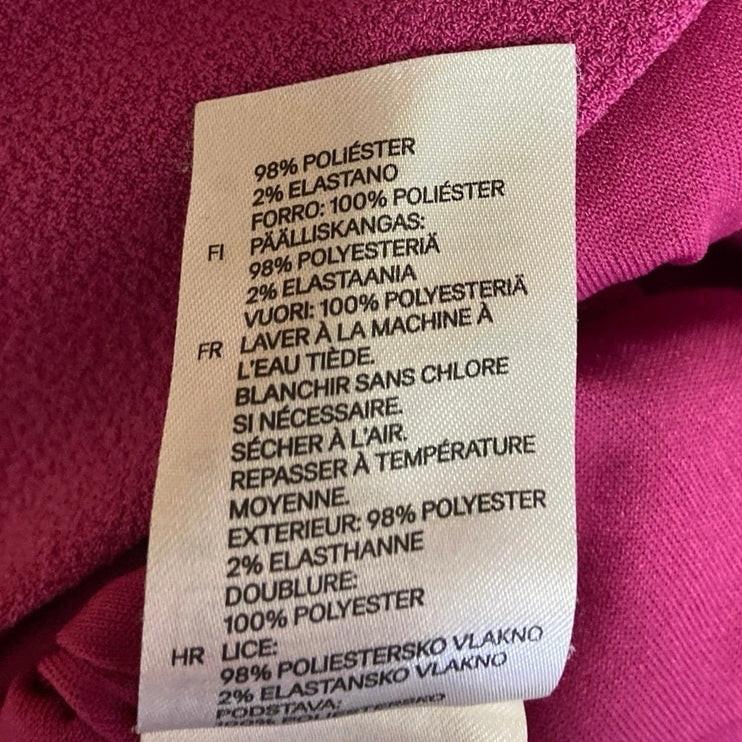 H&M Pink Sleeveless Crewneck Pleated Fit & Flare Knee Length Casual Dress Sz 4