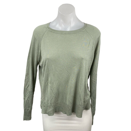 Zara Women's Green Knit Round Neck Long Sleeve Casual T-Shirt Sweater Top Size M