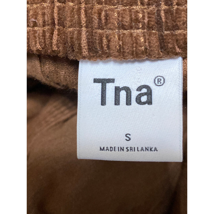 Aritzia TNA Women's Brown Corduroy Pull On High Rise Wide Leg Trousers Pants S
