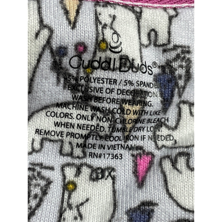 Cuddl Duds Women's Gray Polar Bears Long Sleeve Sweater Pajama Pants Set Size 3X