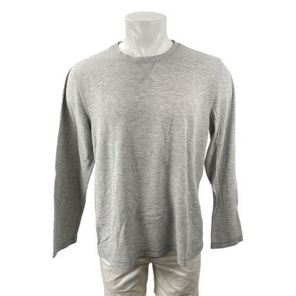 Eddie Bauer Men's Gray Heather Long Sleeve Crew Neck Waffle Knit Thermal Tee L