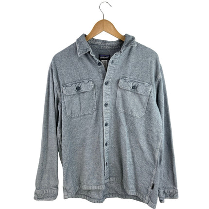 Patagonia Men's Gray Striped Pocket Long Sleeve Button Down Shirt Top Size L