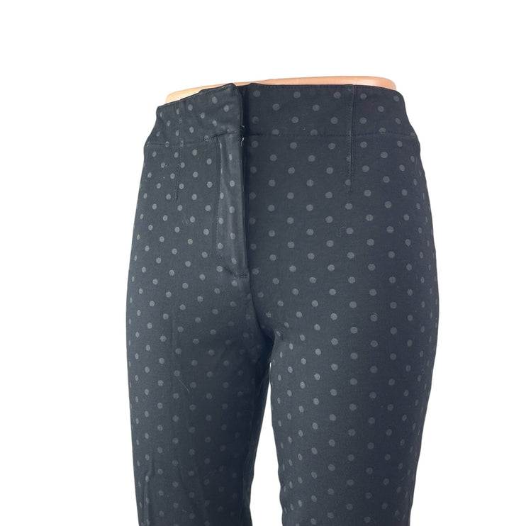 Ann Taylor Women's Black Polka Dot Mid Rise Skinny Cropped Trousers Pants Sz 00P