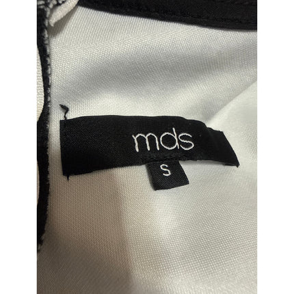 MDS Women's Black Plaid Check Short Sleeve Midi Sheath Pencil Bodycon Dress Sz S