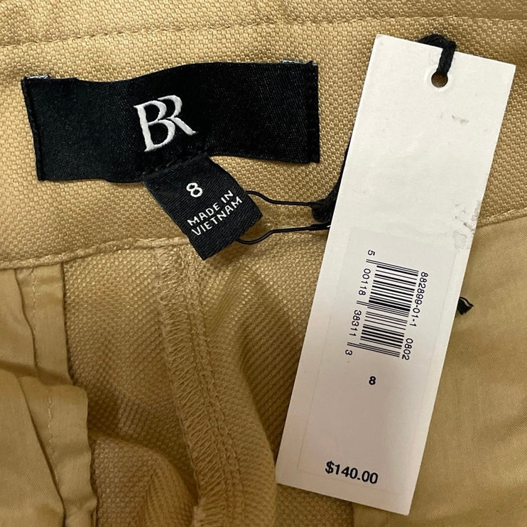 NEW Banana Republic Oceanside Tan Wide Leg Belt Cropped Trousers Pants Size 8