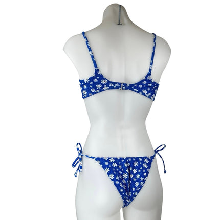 Xhilaration Blue Floral Two Piece Swim Beach Bikini Swimwear Swimsuit Set M/XS