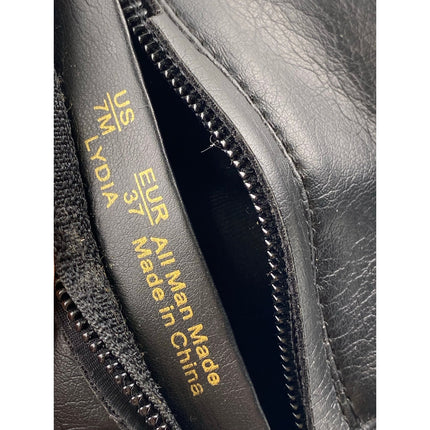 Sam Edelman Lydia Women's Black Faux Leather Round Toe Zip Up Tall Boots Size 7