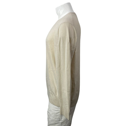 Uniqlo 100% Cashmere Men's Beige Long Sleeves Knit Crew Pullover Sweater Top M