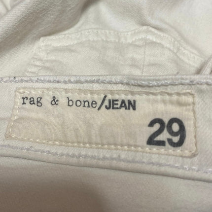 Rag & Bone Women's White Skinny Leg Mid Rise Zipper Biker Denim Jeans Pants 29