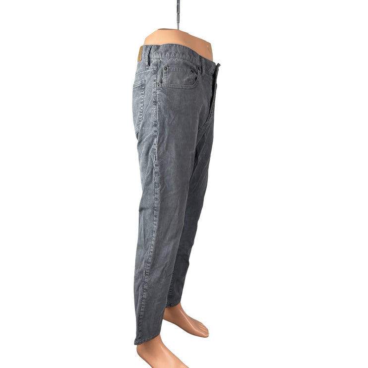 Gap Men's Gray Corduroy Slim Fit Mid Rise Trousers Pants Denim Jeans Size 32x30