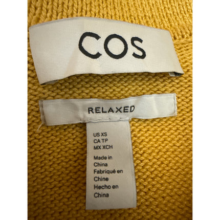 COS Men's Yellow Knit Collared Long Sleeve Relaxed Fit Sweatshirt Sweater Top XS