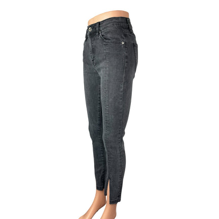 Pistola Women's Gray Front Slit Hem High Rise Ankle Skinny Denim Jeans Pants 26