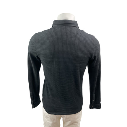 Ted Baker London Black Waffle Knit Collared Long Sleeve Sweatshirt Sweater Top 2