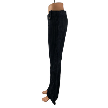 Jus D'Orange Black Striped Mid Rise Bell Bottom Bootcut Flare Trousers Pants S