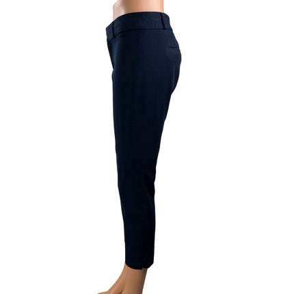 Banana Republic Sloan Women Black Mid Rise Skinny Cropped Trousers Pants Size 2P