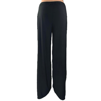 Boohoo Women's Black High Waisted Pull On Straight Wide Leg Trousers Pants Sz 10