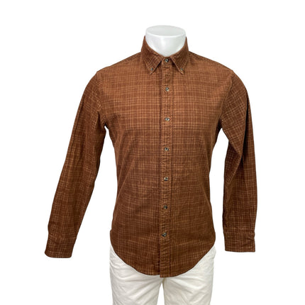 Bonobos Men's Brown Slim Fit Plaid Long Sleeve Button Down Shirt Top Size S