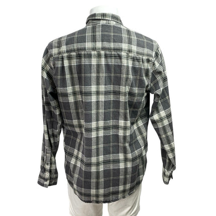 Weatherproof Vintage Men's Gray Plaid Check Long Sleeve Button Down Shirt Size L