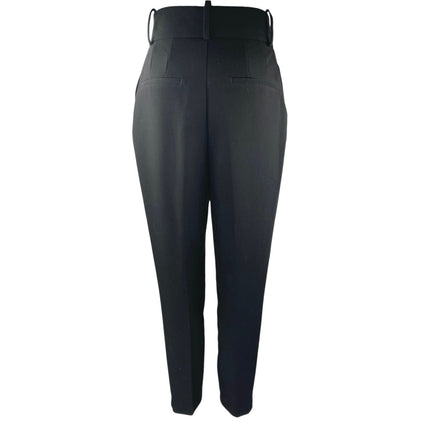 Zara Women's Black High Rise Pleated Tapered Barrel Carrot Trousers Pants Sz XS