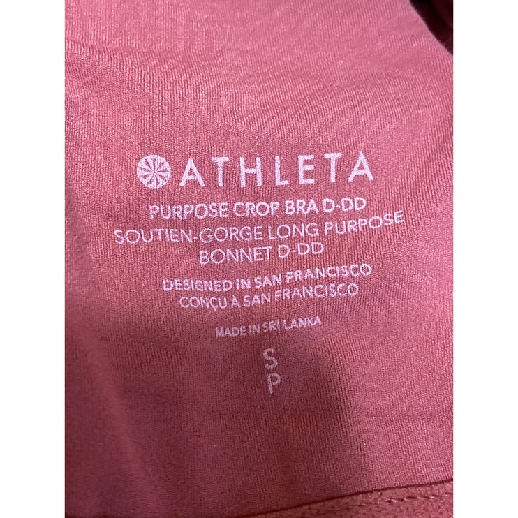 Athleta Purpose Crop Bra D-DD Red Racerback Yoga Workout Athletic Crop Top Sz S