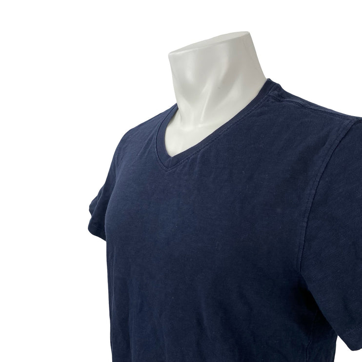 Quince Men's Navy Blue V Neck Short Sleeve Casual Plain Tee Basic T-Shirt Top M