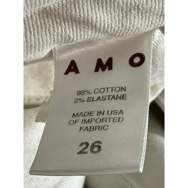 Amo Audrey Women's White Palazzo Utility Baggy Wide Leg Denim Jeans Pants Sz 26