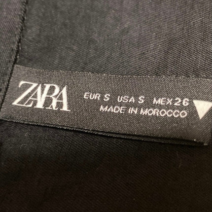 Zara Women's Black Button Front 3/4 Sleeve Wide Leg Shirt Jumpsuit Romper Size S