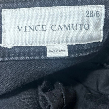Vince Camuto Women's Black Straight Leg High Waist Studded Crop Denim Jeans 28