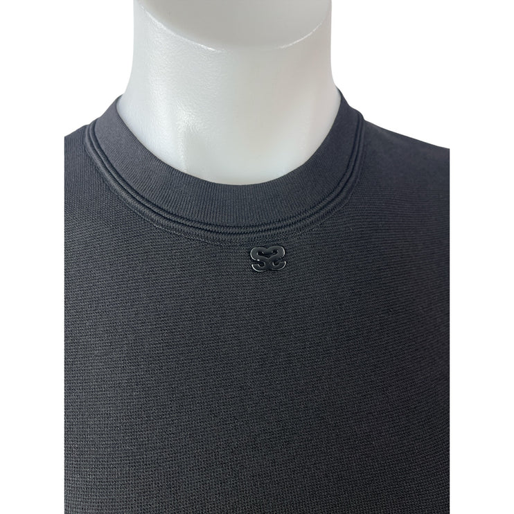 Sandro Pleated Black Crew Neck Sleeveless Pleated Mini Tank A-Line Dress Sz S/M