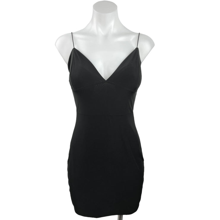 Fashionkilla Spaghetti Strap Sleeveless Cami Bodycon Mini Black Dress Size 12