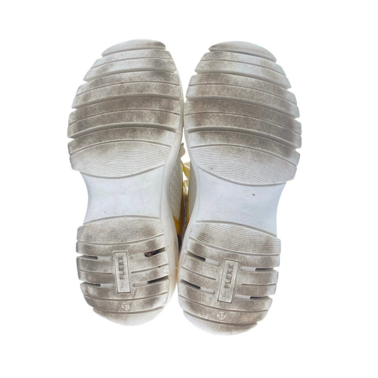 The Flexx Women's Multicolor Leather Mesh Low Top Athletic Sneakers Shoes 6.5-7