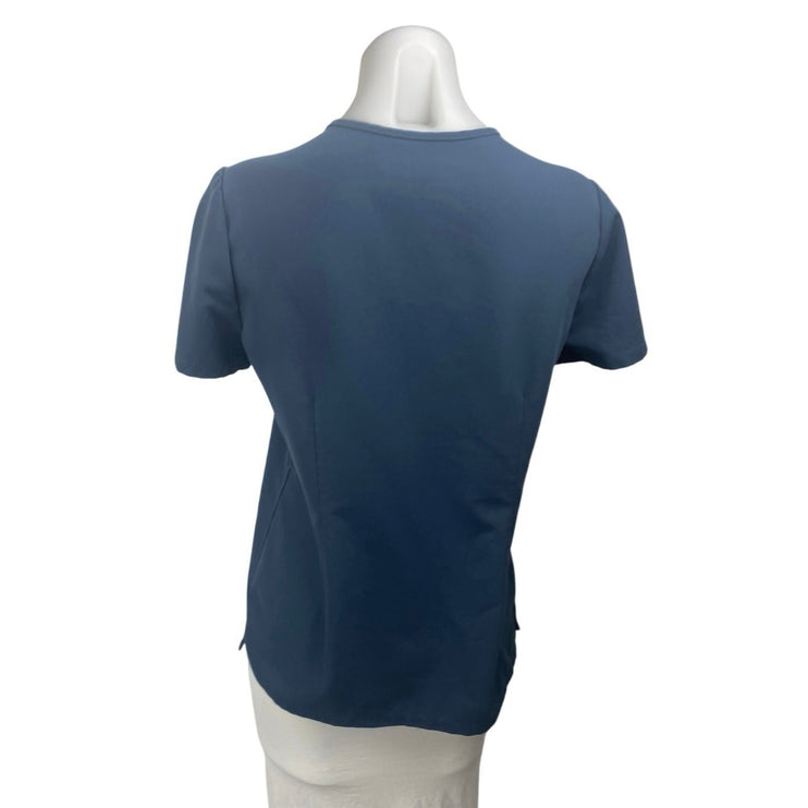 Figs Women's Navy Blue Short Sleeve V Neck Pocket Medical Scrub T Shirt Top XS