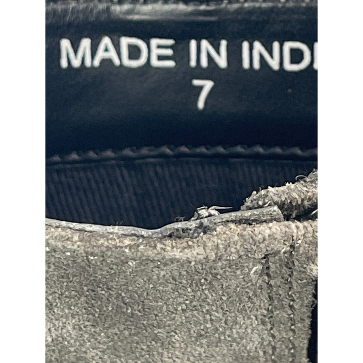 ASOS Gray Leather Suede Pointed Toe Buckle Strap Western Ankle Chelsea Boots 7