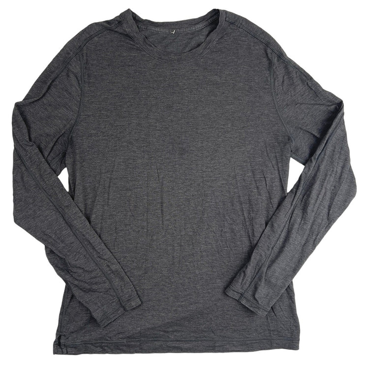 Lululemon Men's Dark Gray Crew Neck Workout Running Athletic Long Sleeve Top L