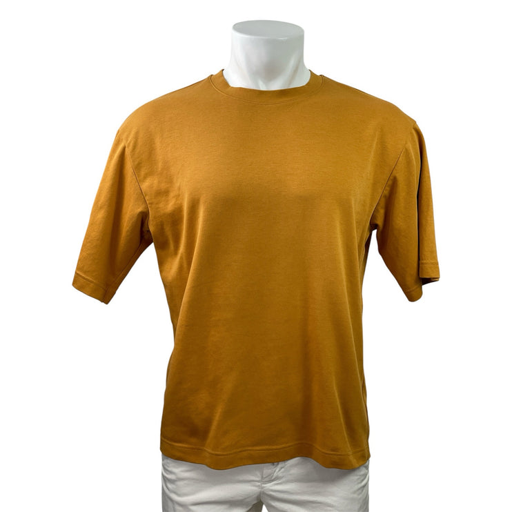 Uniqlo Airism Men's Yellow Mustard Short Sleeve Crewneck T Shirt Tee Top Size M