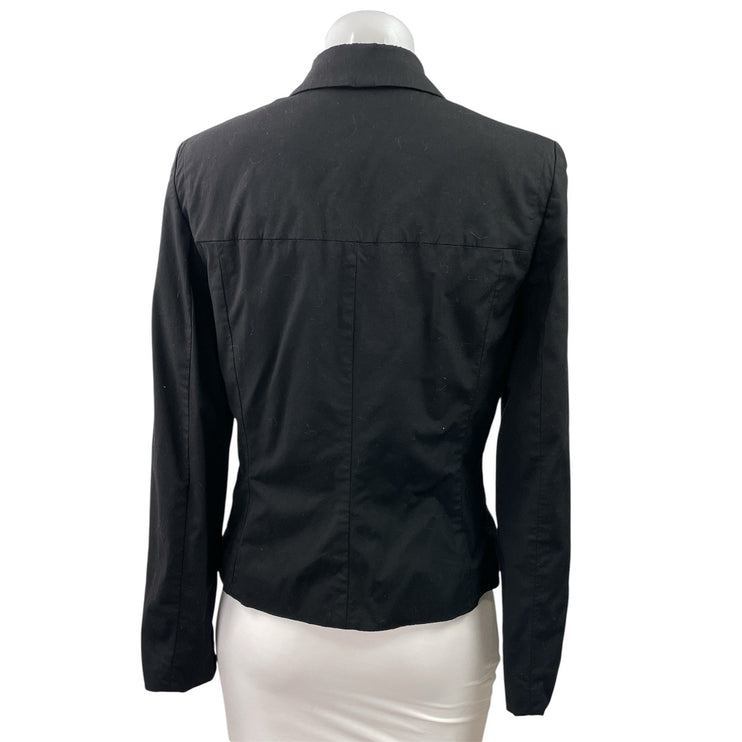 Ann Taylor Women's Black Long Sleeve Collared Button Down Shirt Jacket Size 6