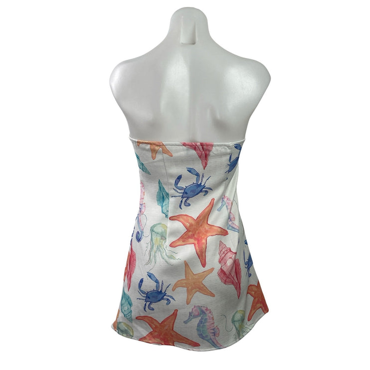 Cider Under The Sea Aquatic Strapless Tube Bandeau A Line Mini Dress Size XS