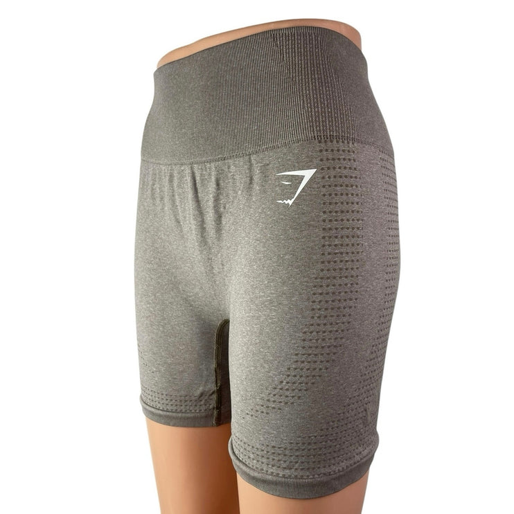 Gymshark Women's Gray High Rise Yoga Workout Running Athletic Biker Shorts S/M