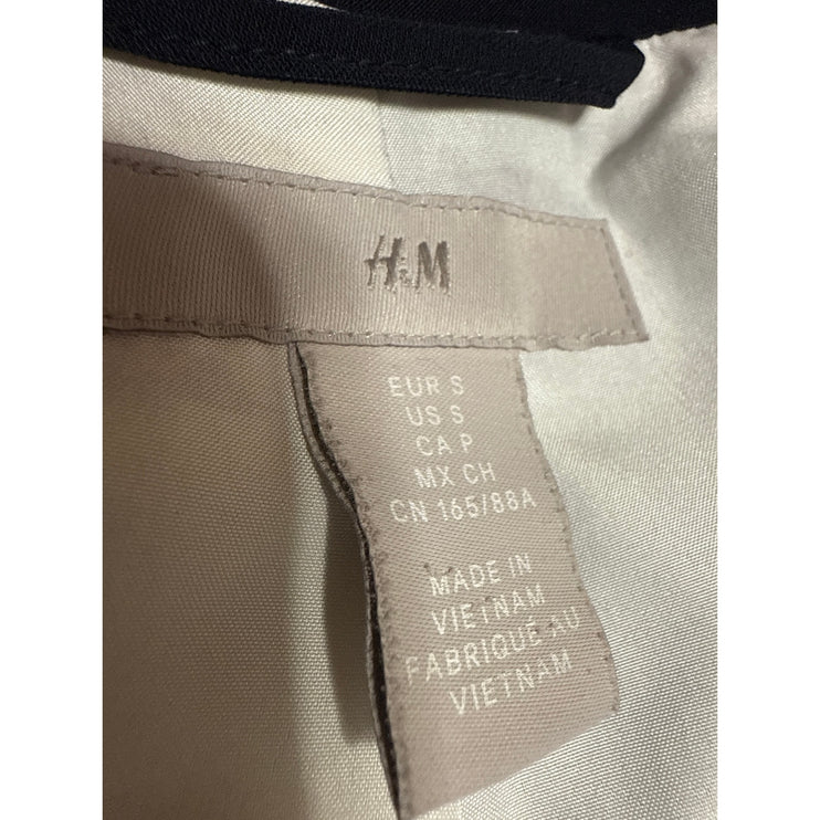 H&M Women's Black Long Sleeve Notch Lapel Career Open Blazer Coat Jacket Size S