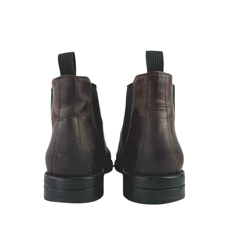 Cole Haan Men's Brown Leather Cap Toe Waterproof Slip On Ankle Boots Size 7.5