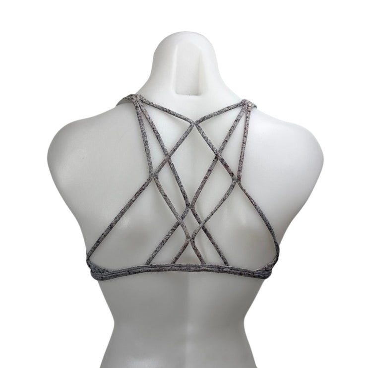 Lululemon Free to Be Gray Strappy Sleeveless Yoga Athletic Sports Bra Crop Top 8