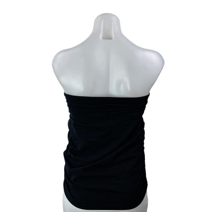 NEW Aritzia Wilfred Purity Black Strapless Jersey Ruched Bandeau Tube Top Sz S/P