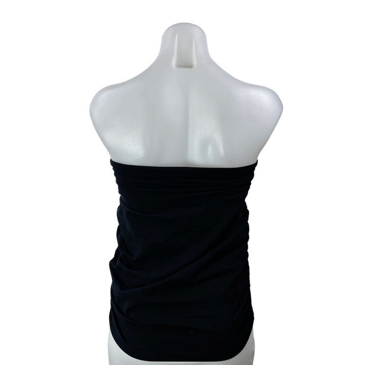NEW Aritzia Wilfred Purity Black Strapless Jersey Ruched Bandeau Tube Top Sz S/P