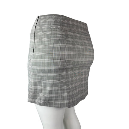 NEW Wayf Women's Gray Plaid Flannel Tartan Slit High Waist Mini Pencil Skirt XL